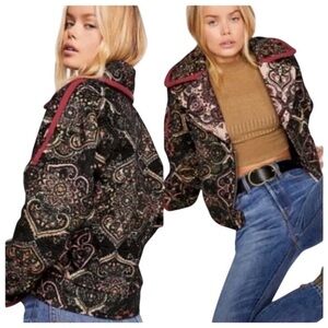 Free People Tapestry Corduroy Jacket with paisley design XS